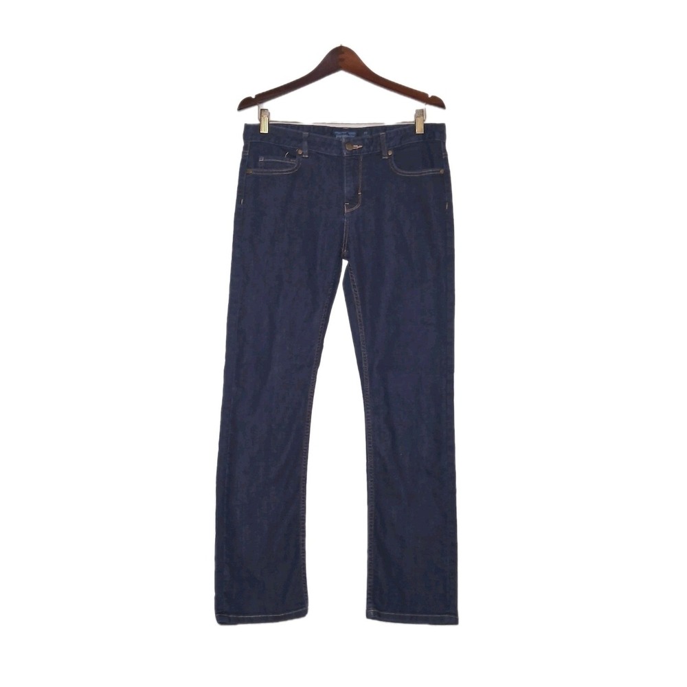 Patagonia Womens Denim Jeans 29 Dark Wash Blue Straight Mid Rise Organic Cotton - Picture 2 of 11